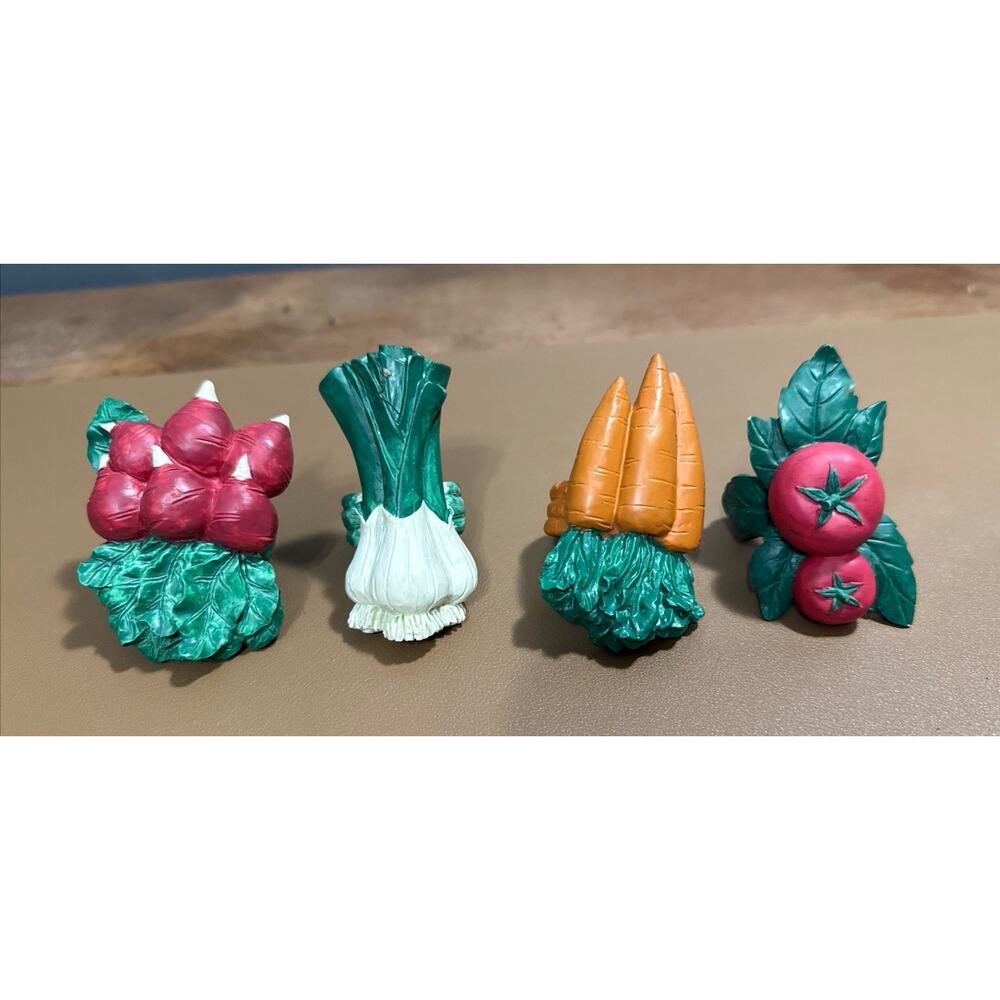 Vintage Aukey Vegetable Napkin Ring Napkin Holders Set Of 4 Tomatoes Onions